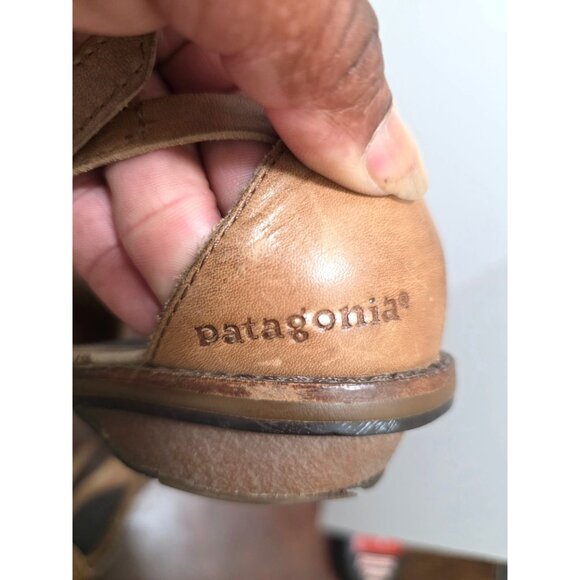 Patagonia Women's Mary Jane Tan Leather Strappy Sandals Buckle Closure Size 8 - Picture 6 of 11